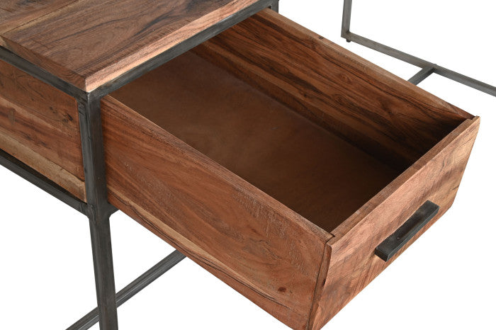 Escritorio SEA SIDE Acacia y Metal 150x60x77 cm – Natural y Moderno