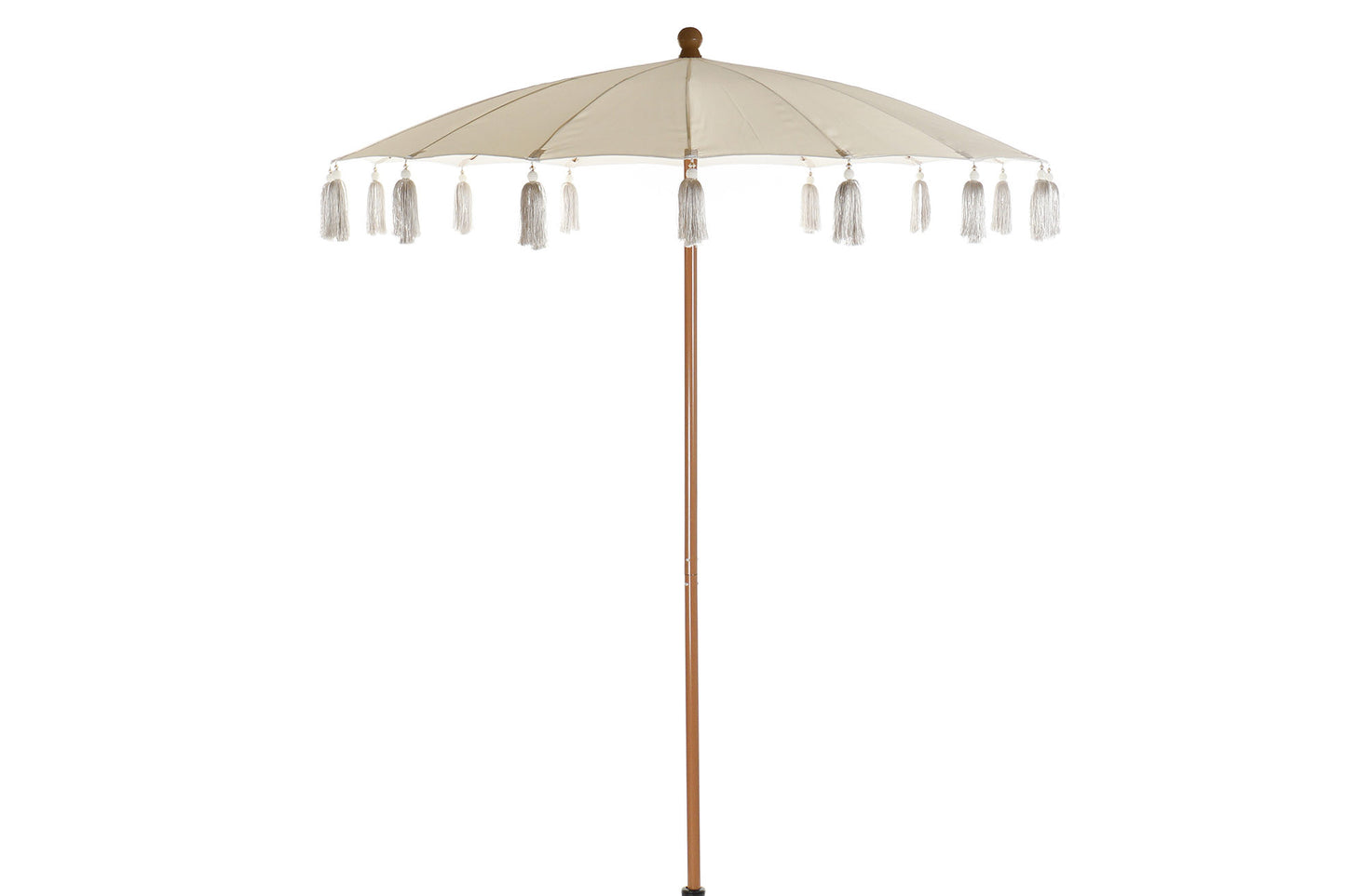 Parasol algodon metal 170*170*230cm flecos beige