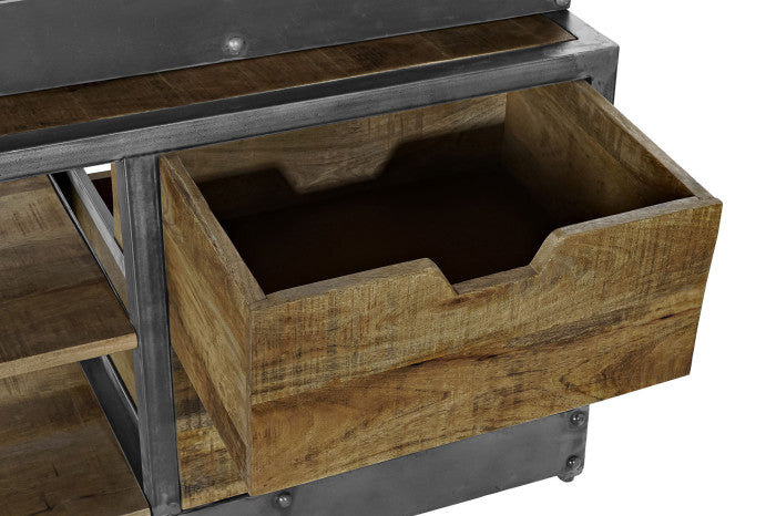 Estantería madera reciclada 164x47x226 escalera