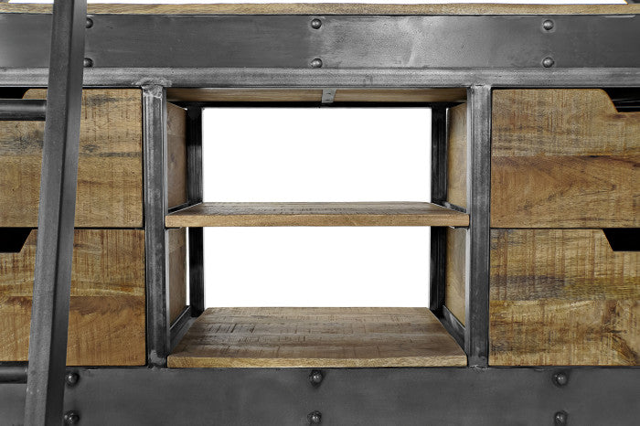 Estantería madera reciclada 164x47x226 escalera