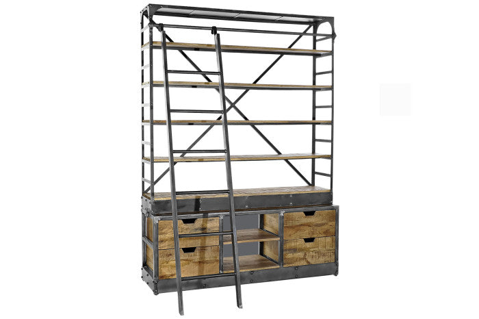 Estantería madera reciclada 164x47x226 escalera