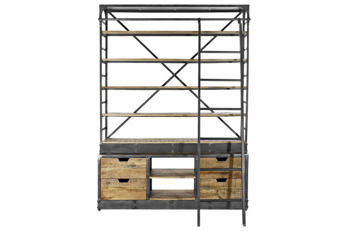 Estantería madera reciclada 164x47x226 escalera