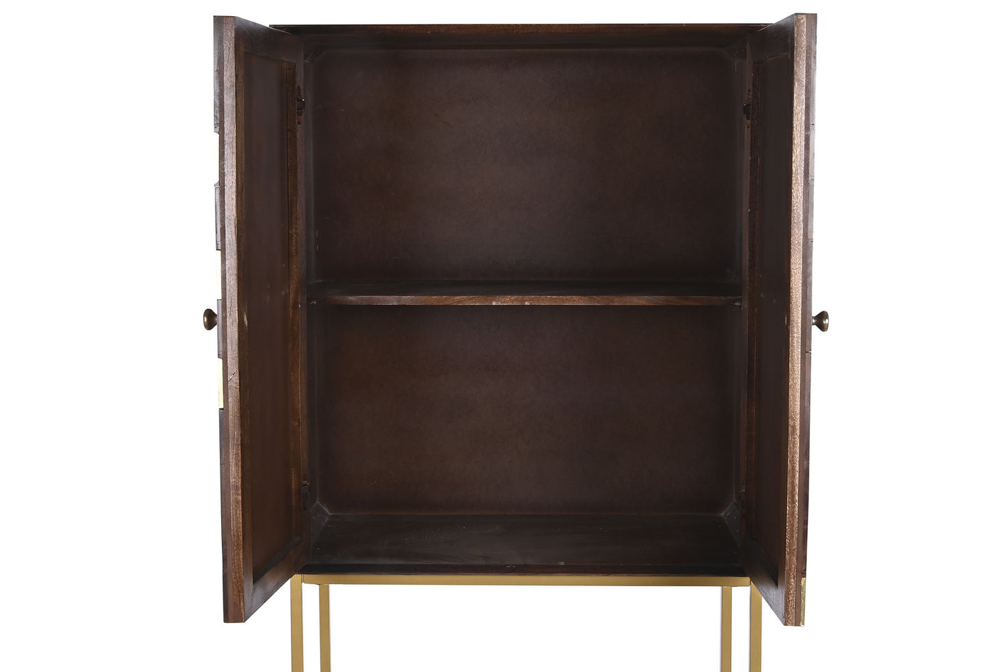 Aparador mango metal 84*43*152cm marron oscuro