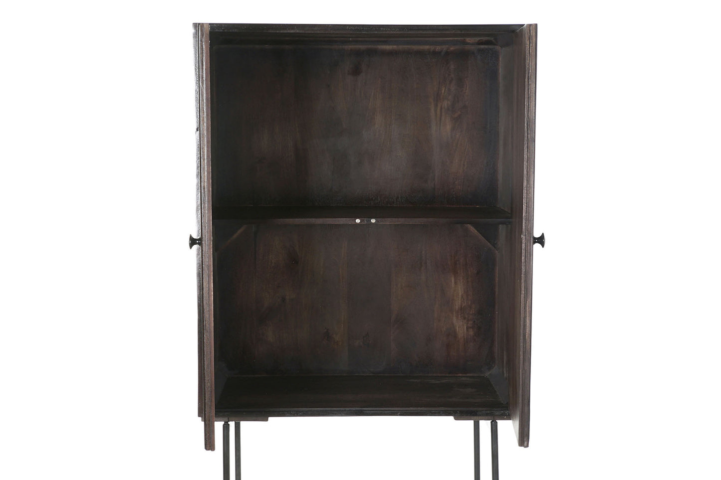 Aparador mango metal 84*43*153.5cm marron oscuro