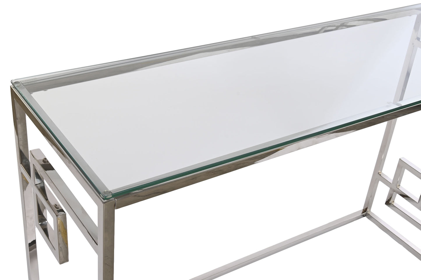 Consola metal cristal 120*40*78cm plateado