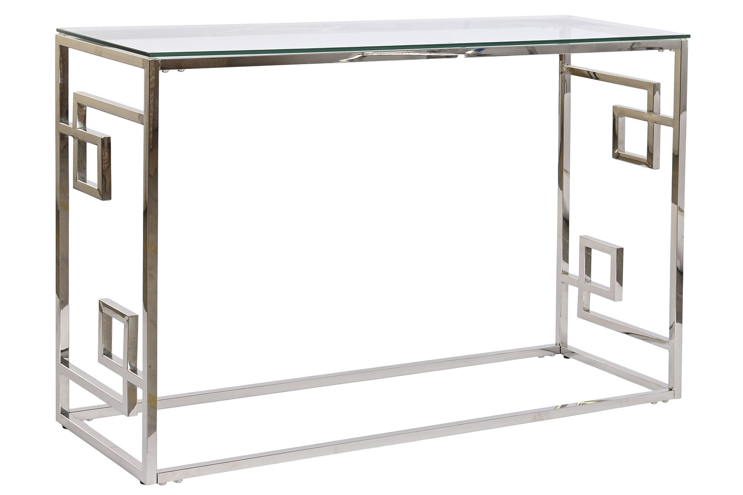 Consola metal cristal 120*40*78cm plateado