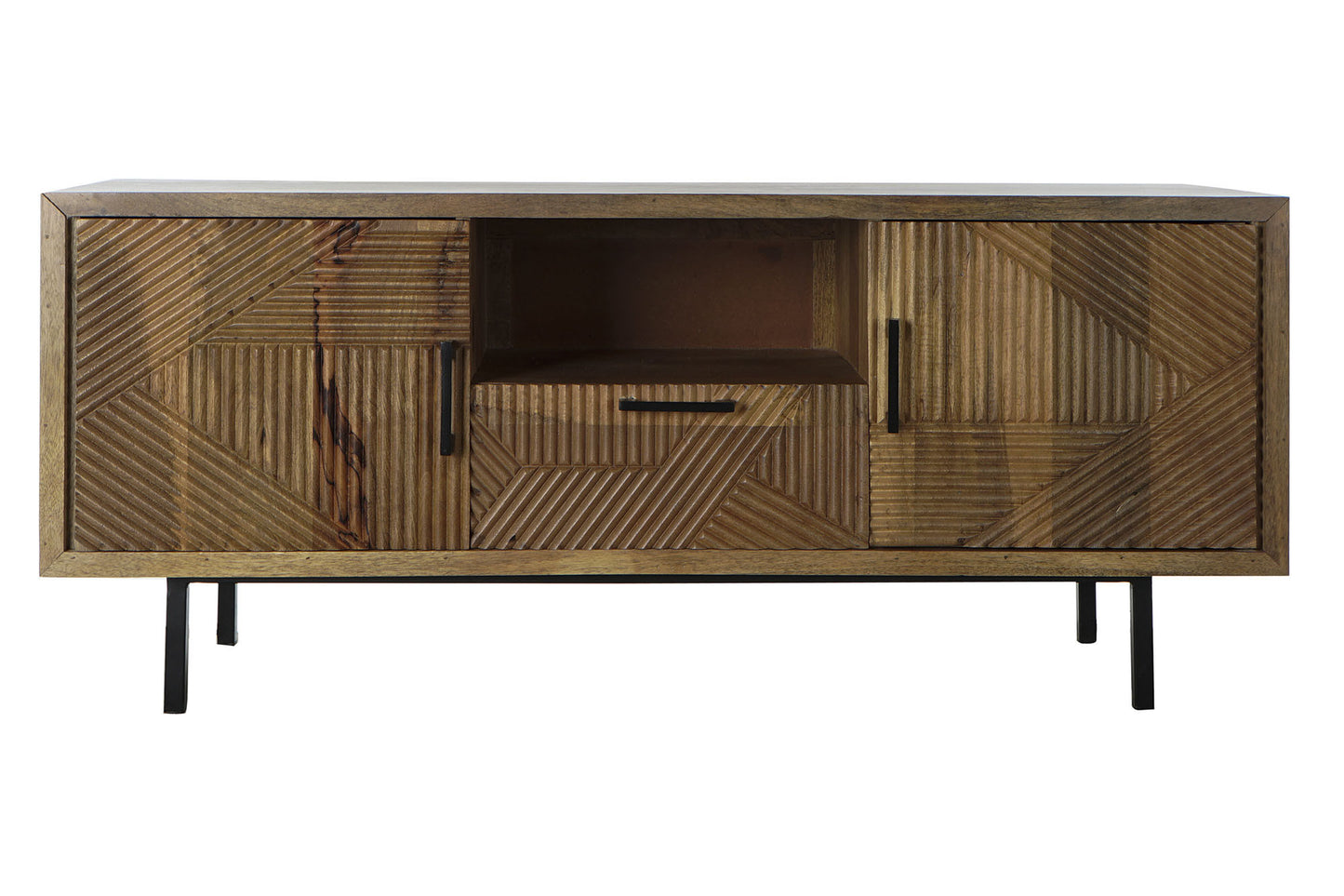 Mueble TV mango metal 125*40*54.5cm marron claro