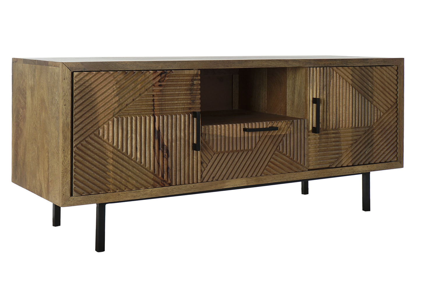 Mueble TV mango metal 125*40*54.5cm marron claro