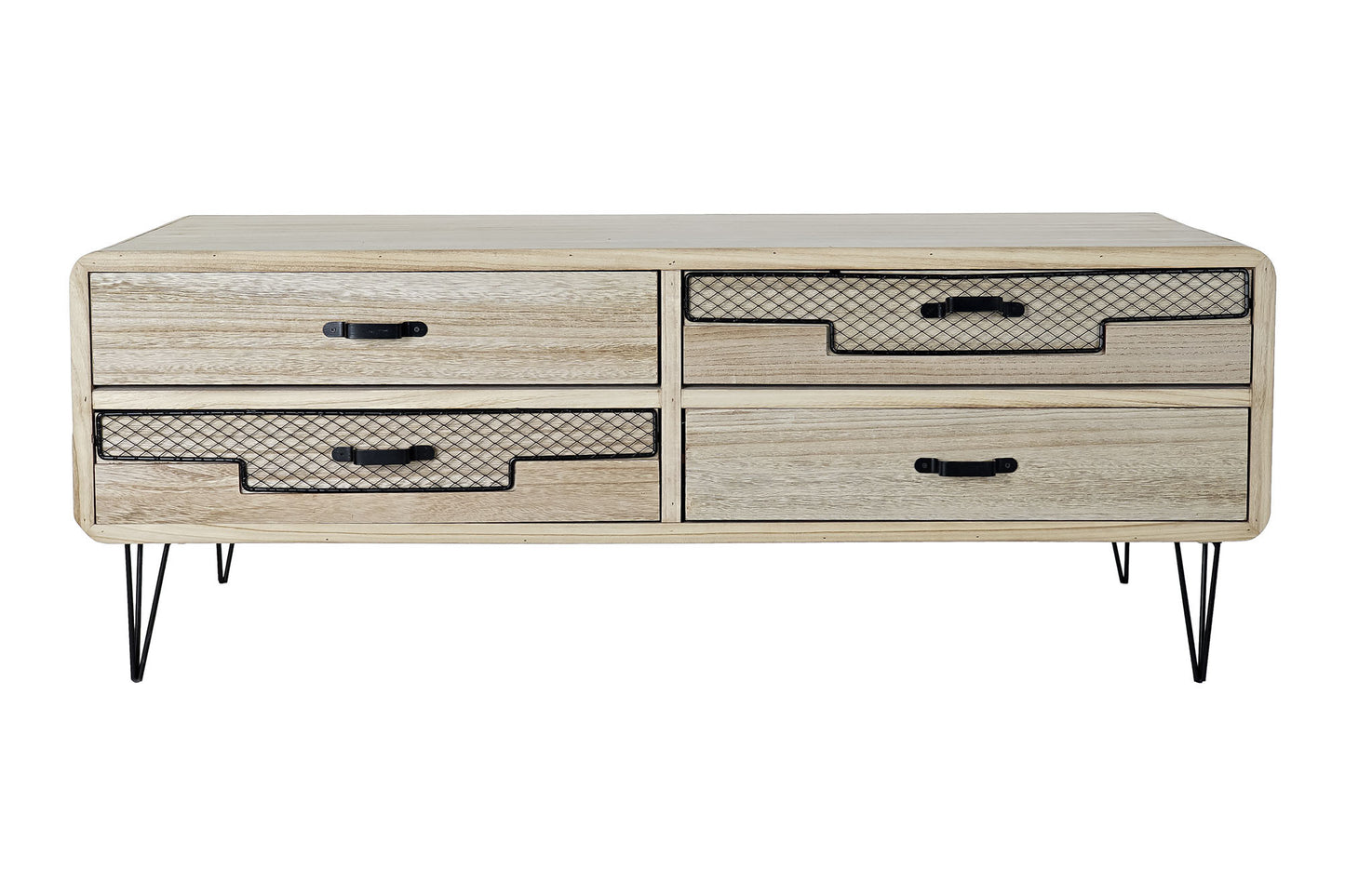 Mueble TV paulownia metal 115x61x43 natural