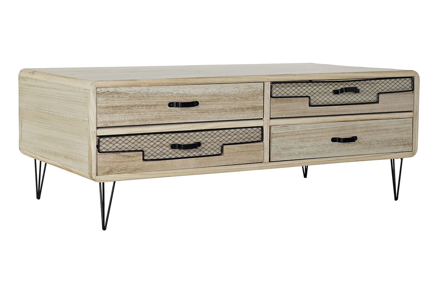 Mueble TV paulownia metal 115x61x43 natural