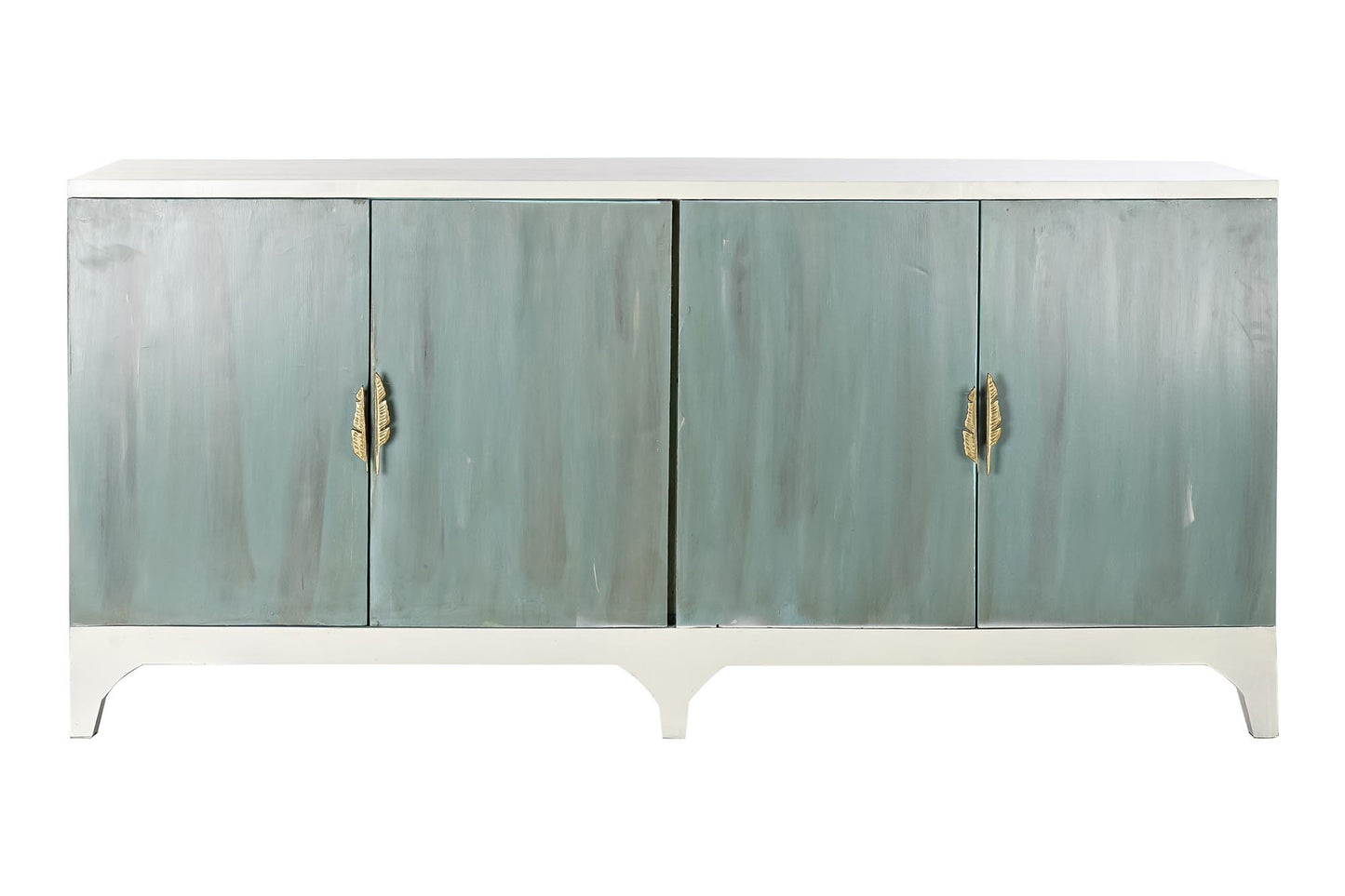 Buffet madera metal 180*50*85cm hoja turquesa