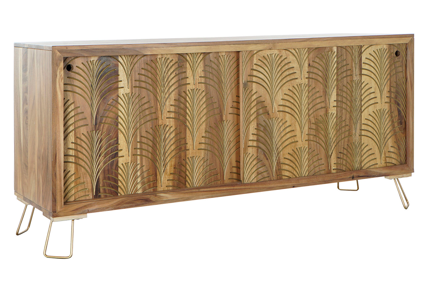 Buffet sheesham metal 160*45*75cm hoja natural