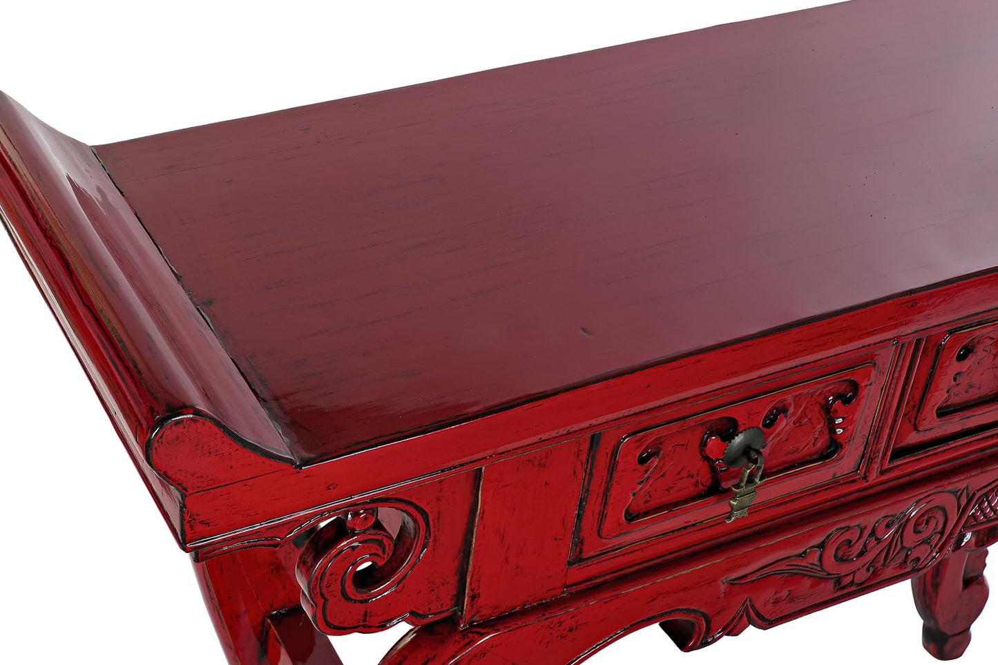 Consola olmo metal 135*37*89cm 3 caj rojo