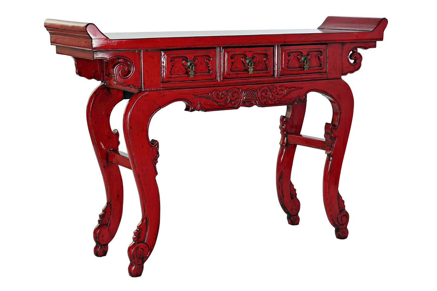 Consola olmo metal 135*37*89cm 3 caj rojo