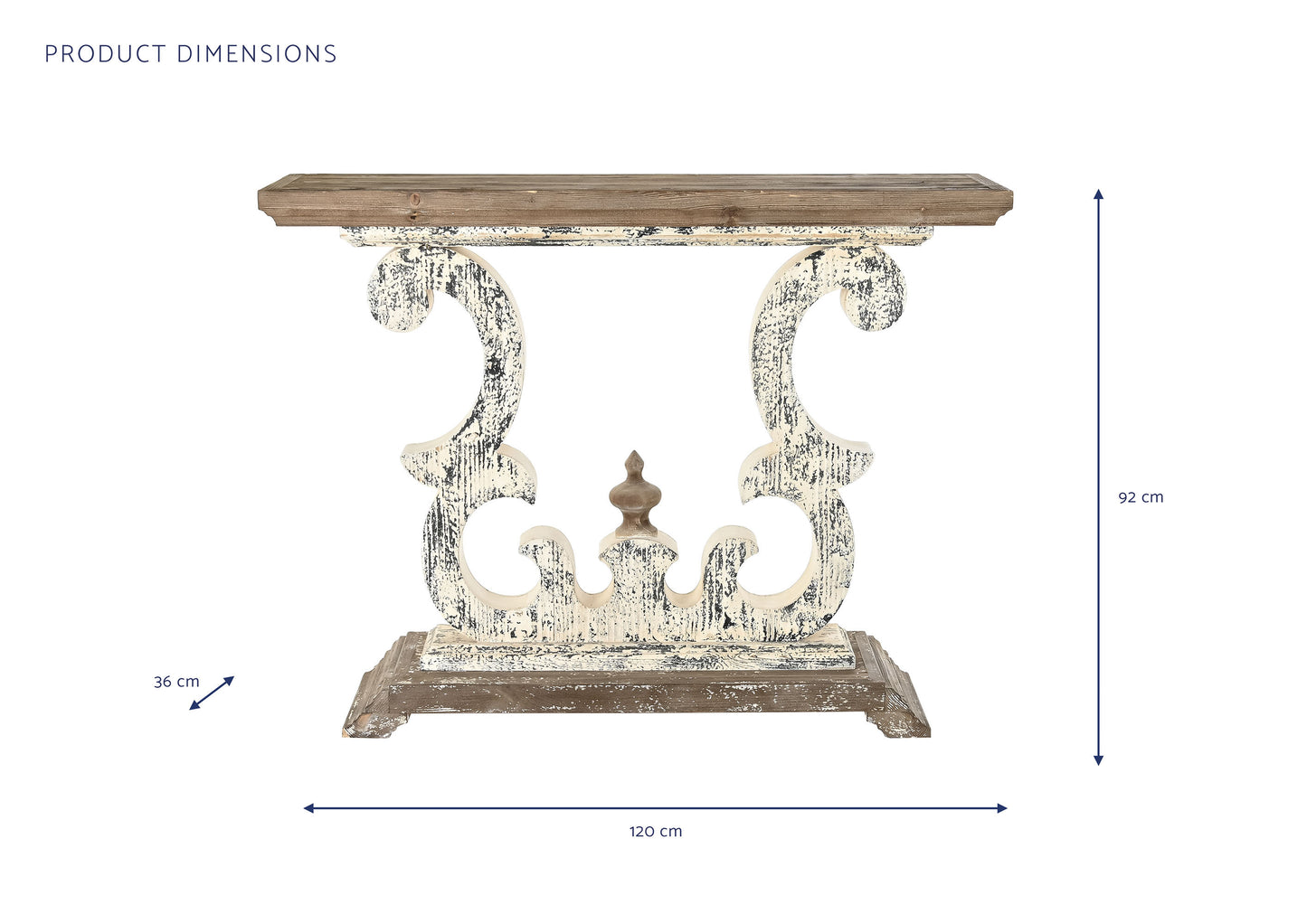 Consola abeto 120*36*92cm blanco