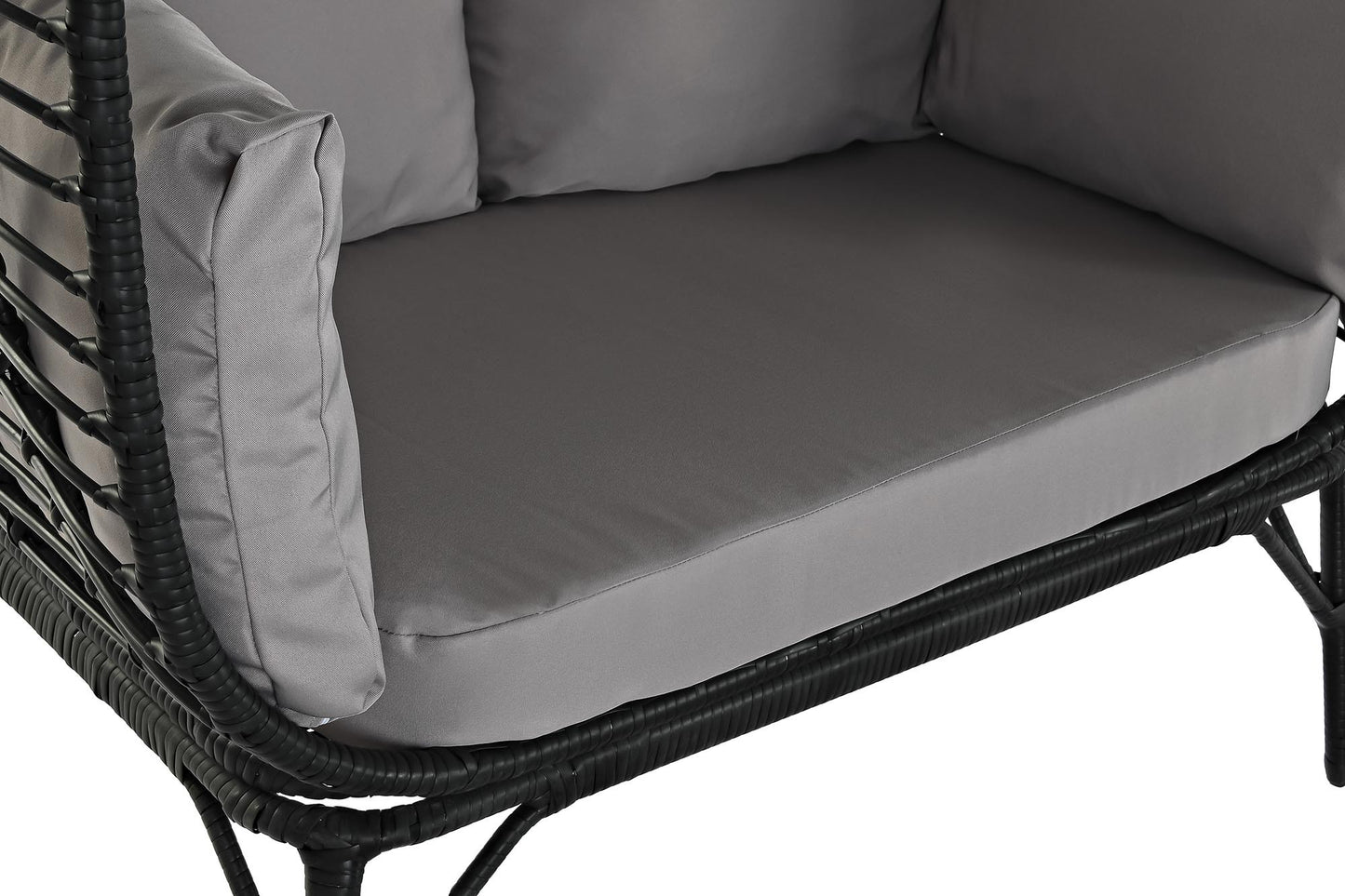 Sillon ratan sintetico acero 130*68*146cm 2 plazas