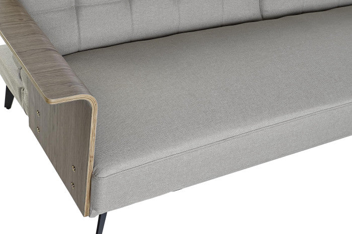 Sofá cama eucalipto metal 203x87x81 cm beige