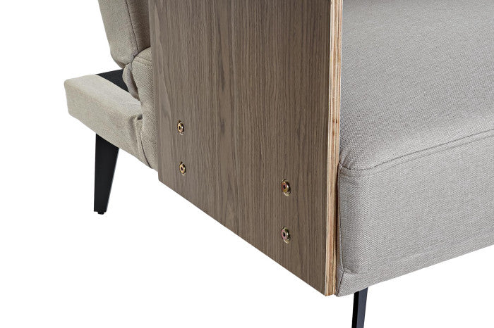 Sofá cama eucalipto metal 203x87x81 cm beige