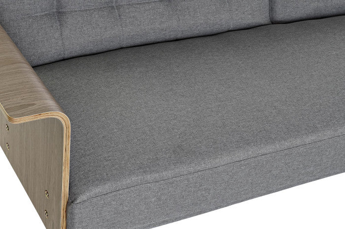 Sofá cama eucalipto metal 203x87x81 cm gris