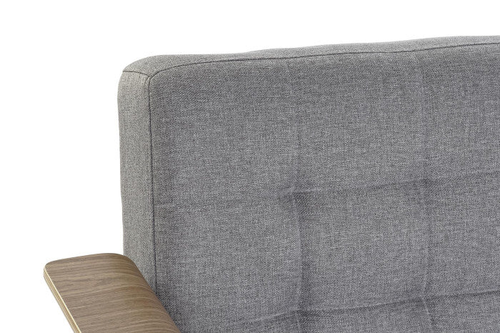Sofá cama eucalipto metal 203x87x81 cm gris