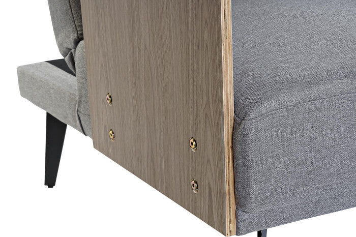 Sofá cama eucalipto metal 203x87x81 cm gris