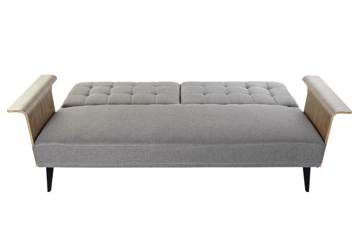 Sofá cama eucalipto metal 203x87x81 cm gris