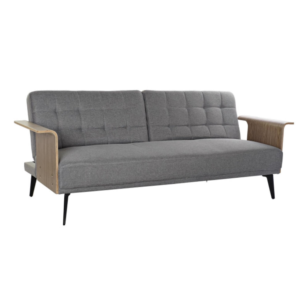 Sofá cama eucalipto metal 203x87x81 cm gris