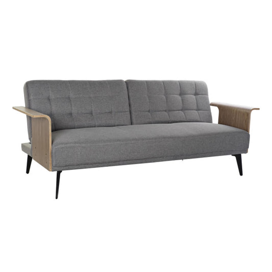 Sofá cama eucalipto metal 203x87x81 cm gris