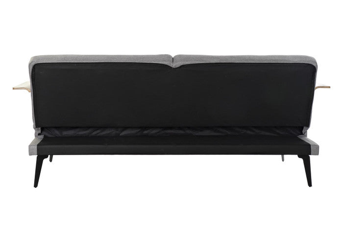 Sofá cama eucalipto metal 203x87x81 cm gris