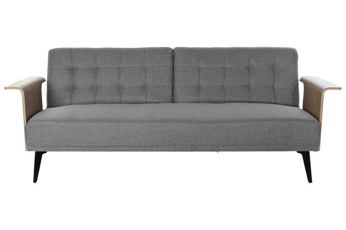 Sofá cama eucalipto metal 203x87x81 cm gris