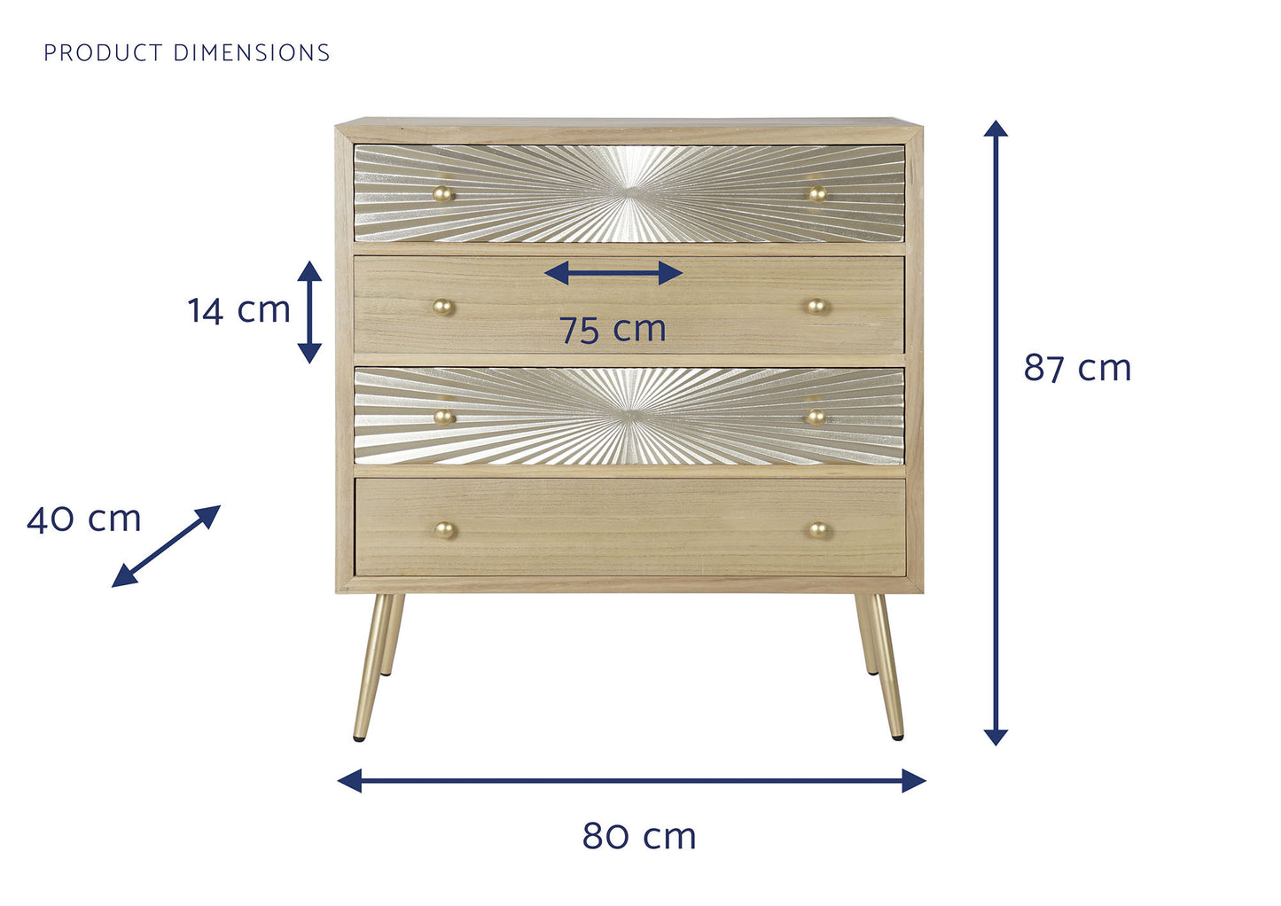 Comoda mdf abeto 80*40*87.5cm natural