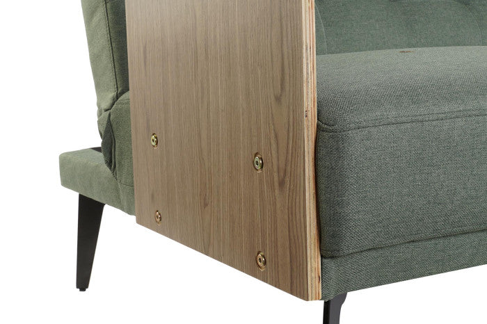 Sofá cama eucalipto metal 203x87x81 cm verde