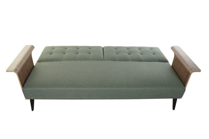 Sofá cama eucalipto metal 203x87x81 cm verde