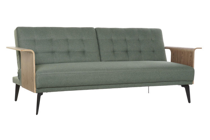 Sofá cama eucalipto metal 203x87x81 cm verde