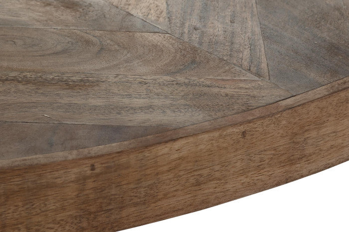 Mesa Redonda de Comedor Acacia y Metal 100x100x76 cm