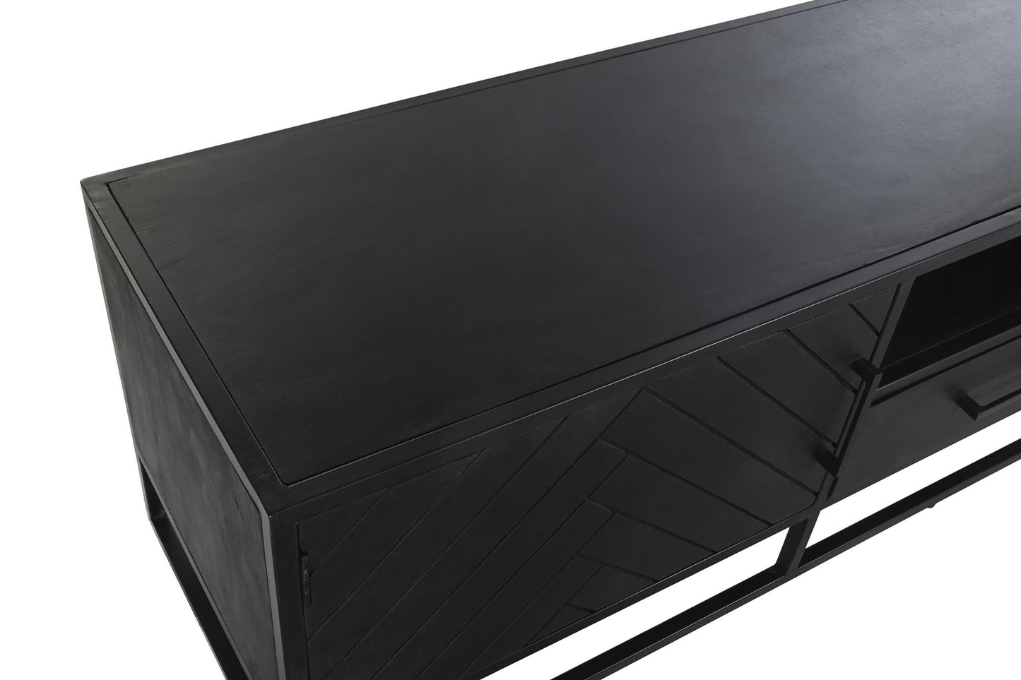 Mueble TV mango metal 180*45*50cm negro