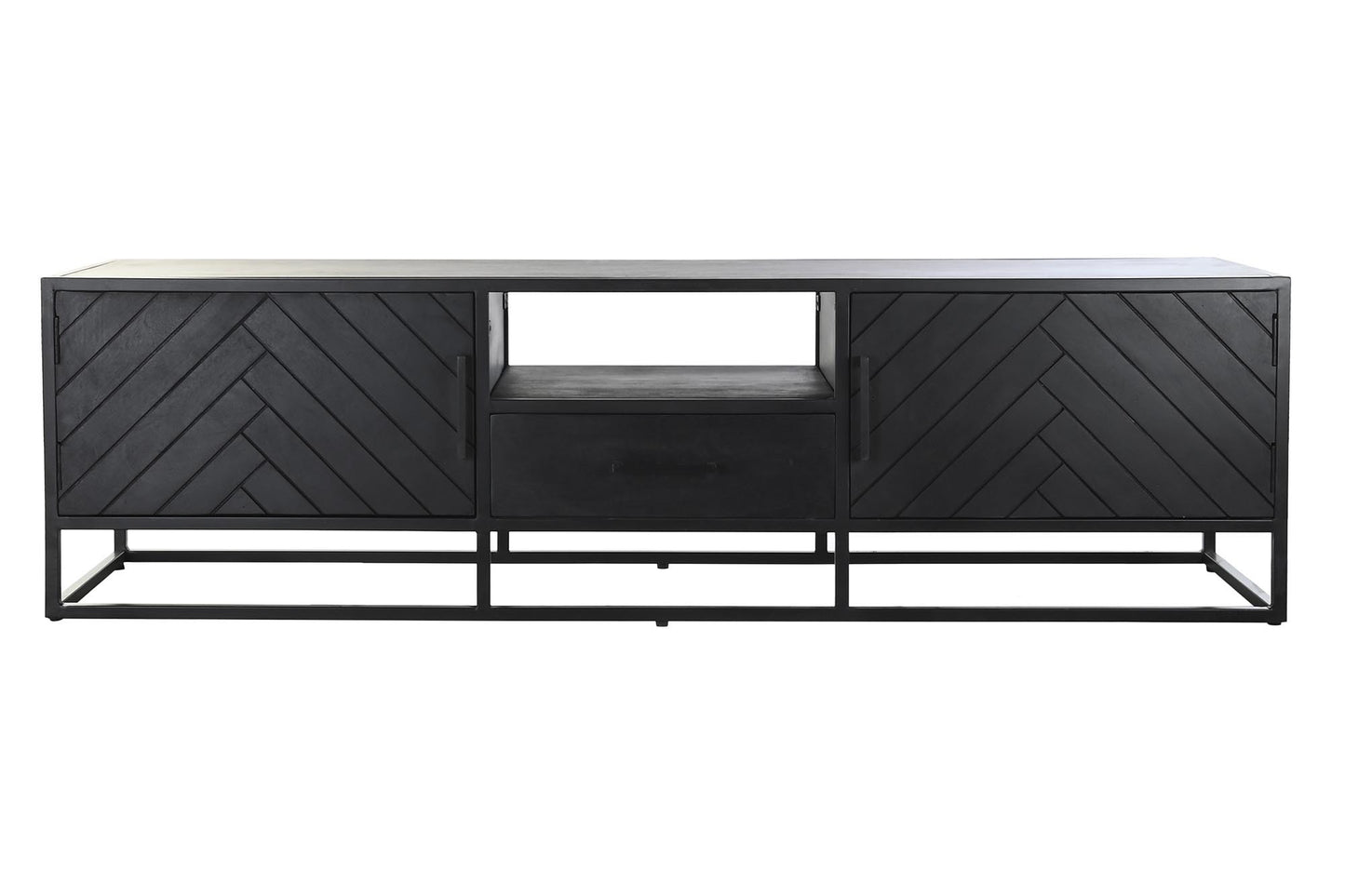 Mueble TV mango metal 180*45*50cm negro