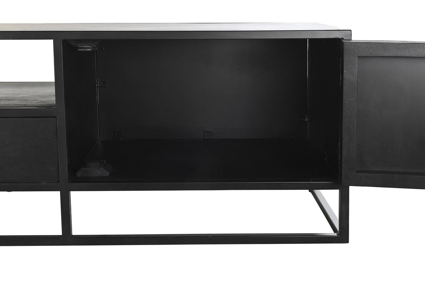 Mueble TV mango metal 180*45*50cm negro