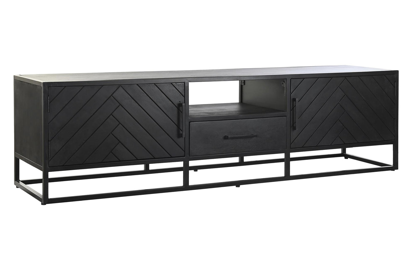 Mueble TV mango metal 180*45*50cm negro