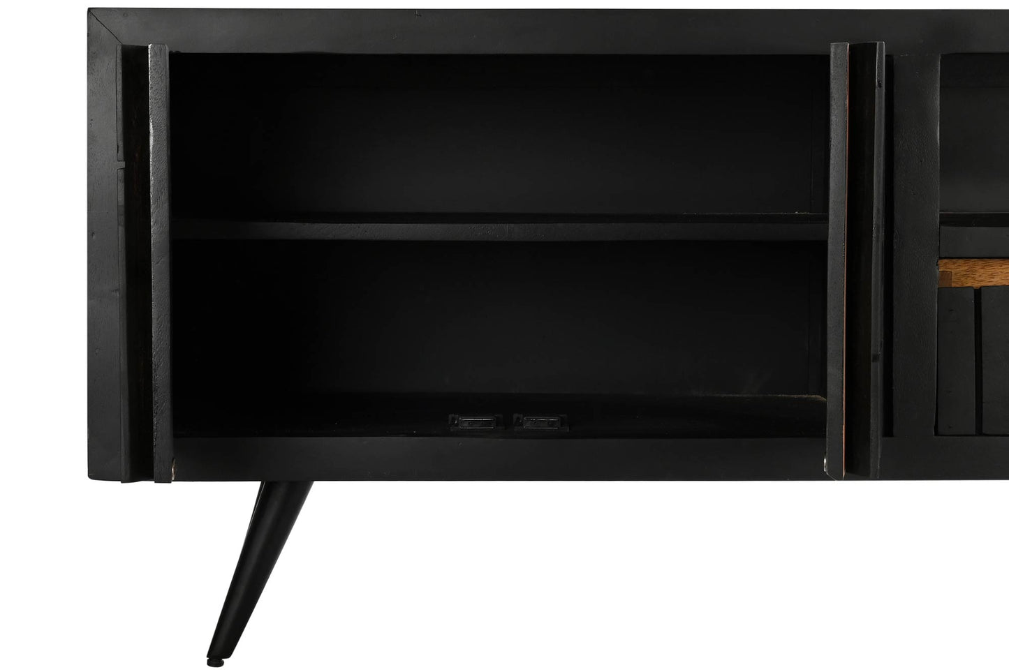 Mueble TV mango ratan 145.5*40.5*60cm negro