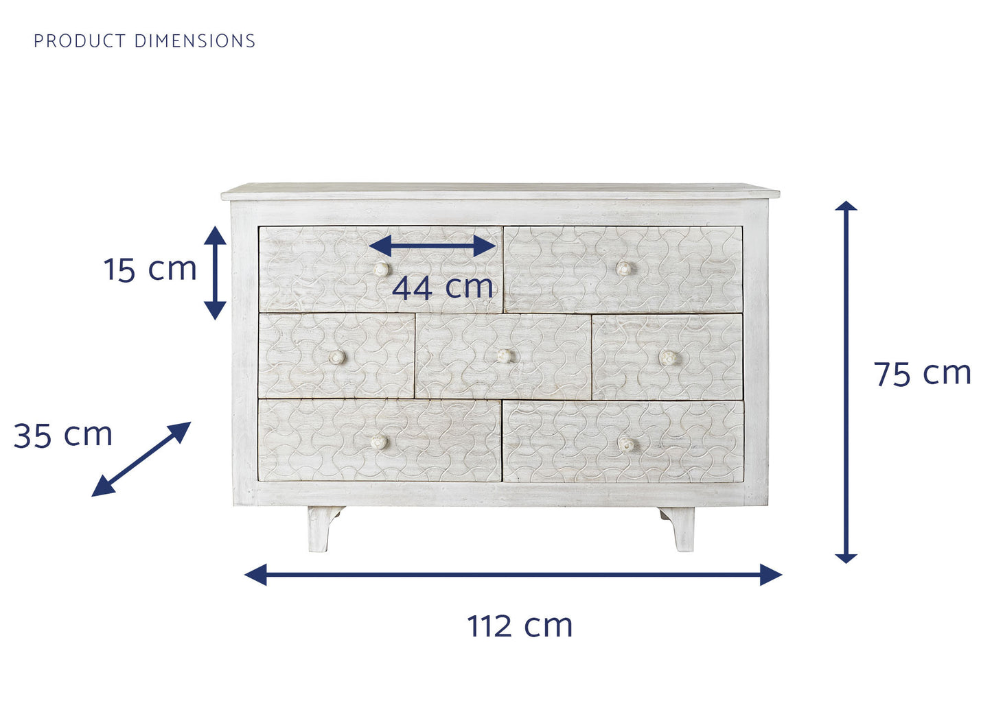 Comoda mango 112*35*75cm blanco