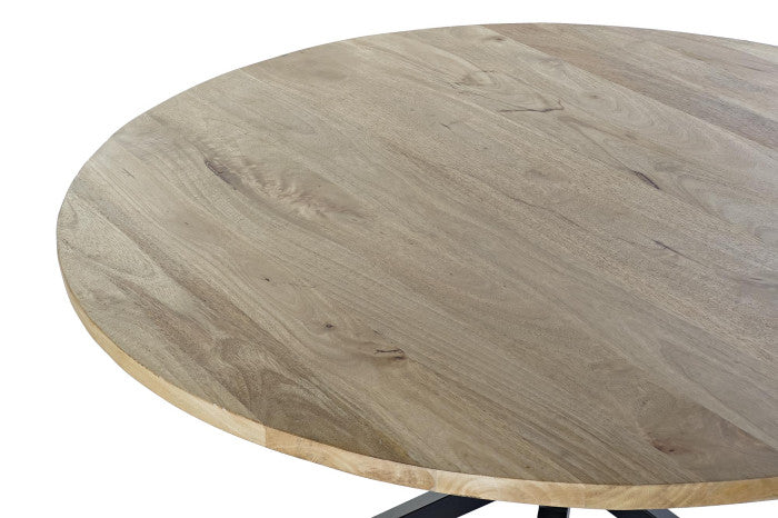 Mesa redonda comedor mango metal 127x127x75