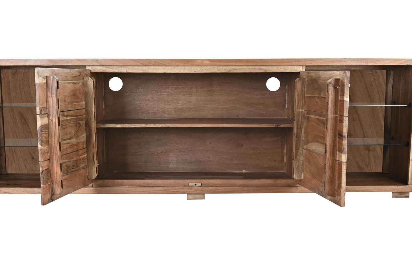 Mueble TV acacia cristal 200*40*63cm natural marron