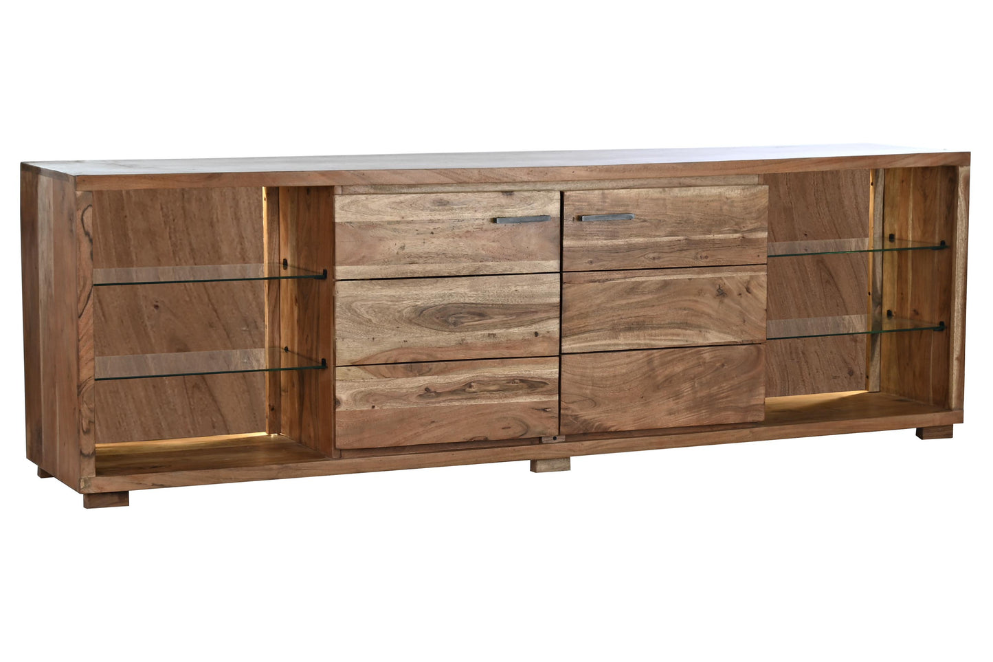 Mueble TV acacia cristal 200*40*63cm natural marron