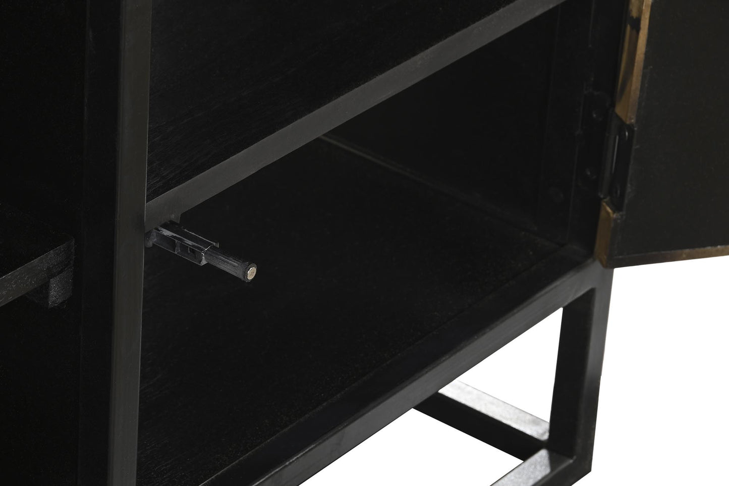 Mueble TV madera metal 120*37*50cm negro