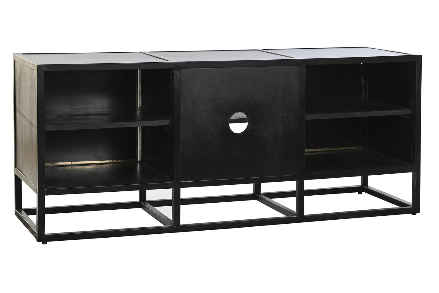 Mueble TV madera metal 120*37*50cm negro