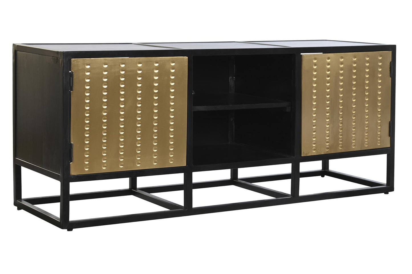 Mueble TV madera metal 120*37*50cm negro