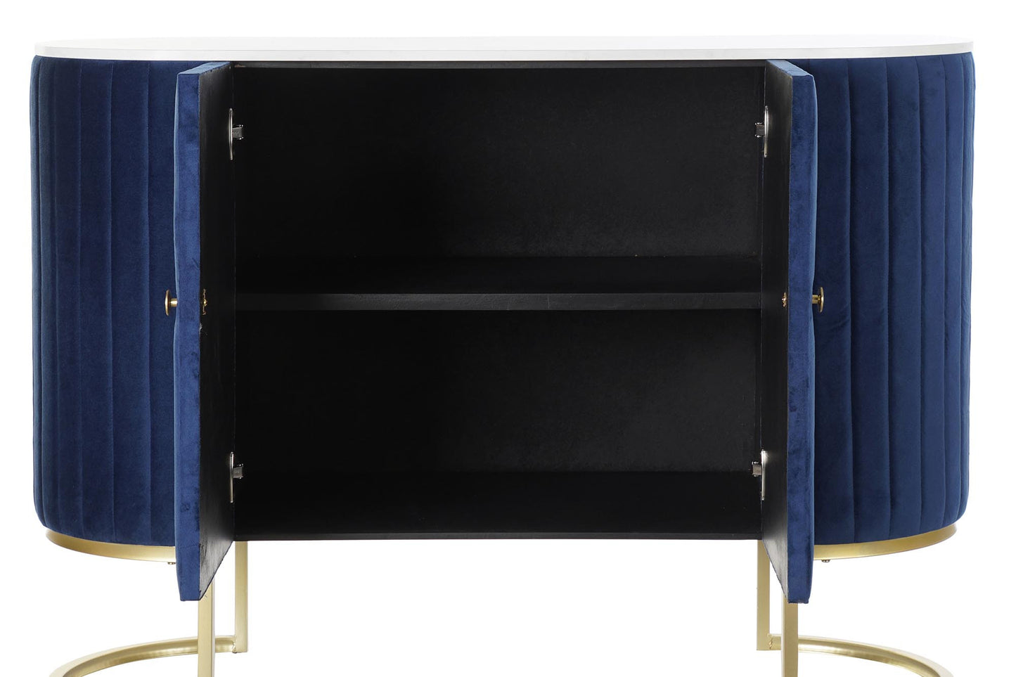 Buffet velvet marmol 120*48*85cm terciopelo azul