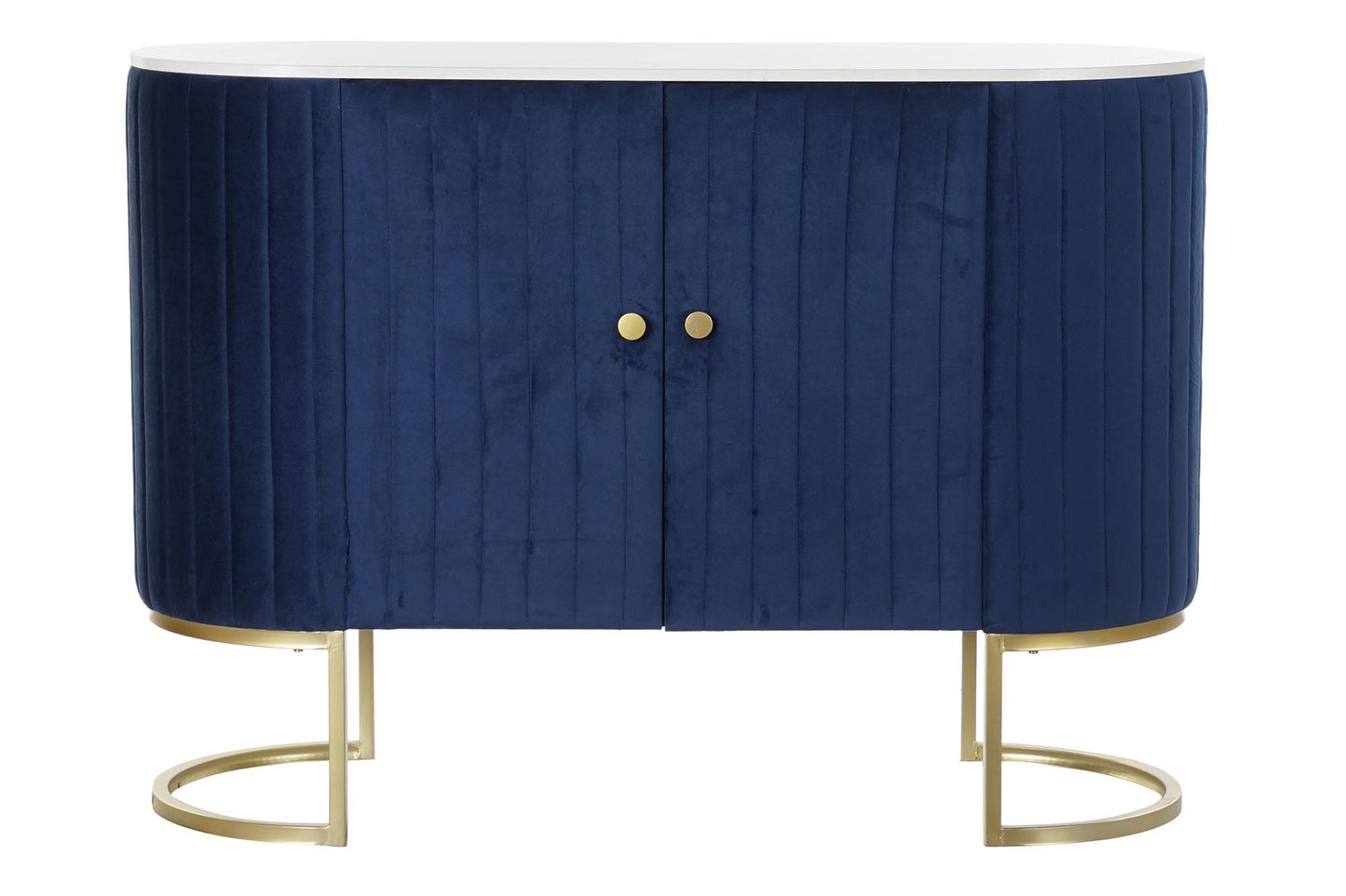 Buffet velvet marmol 120*48*85cm terciopelo azul