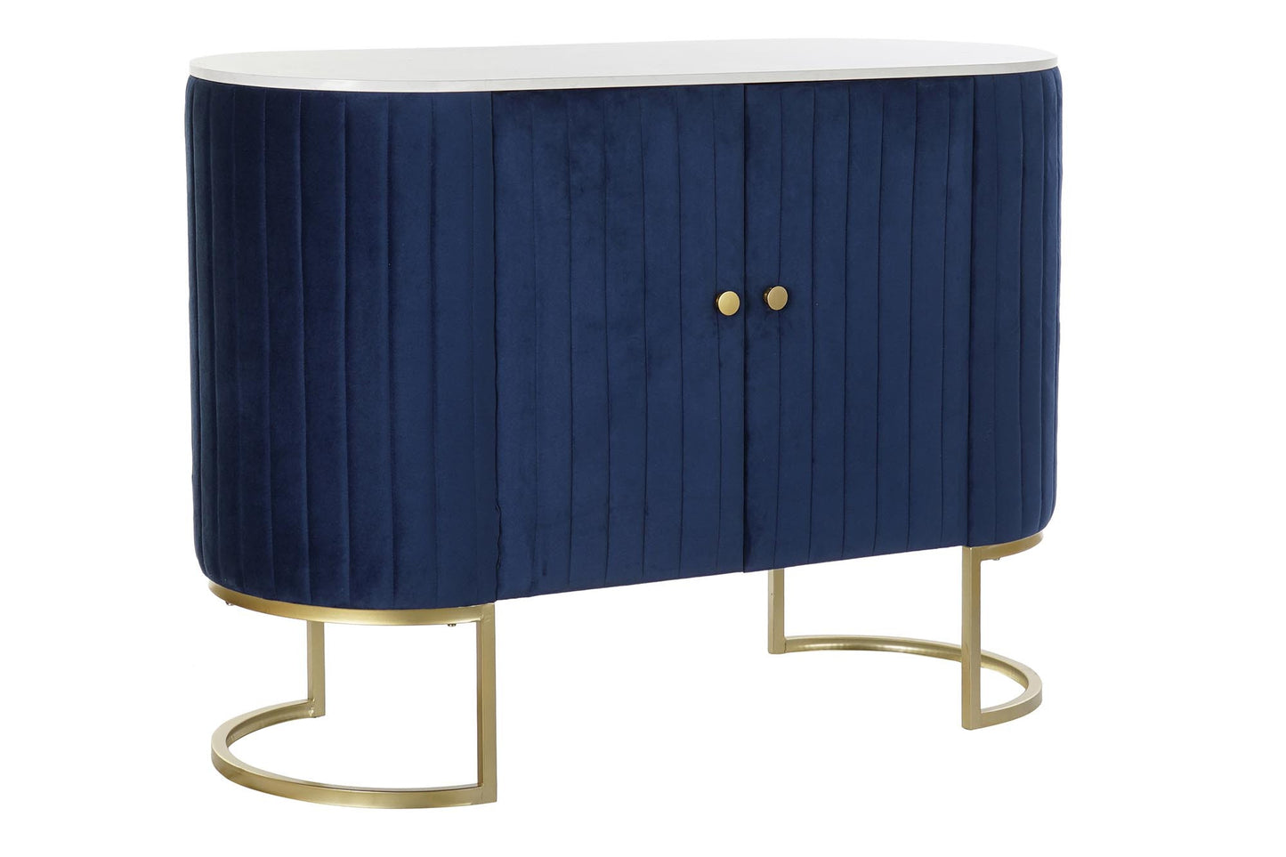 Buffet velvet marmol 120*48*85cm terciopelo azul